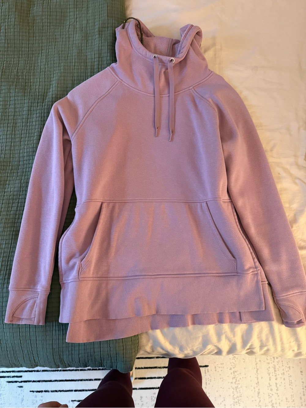 Athleta Funnel Neck Pullover Fleece Lined Hoodie
